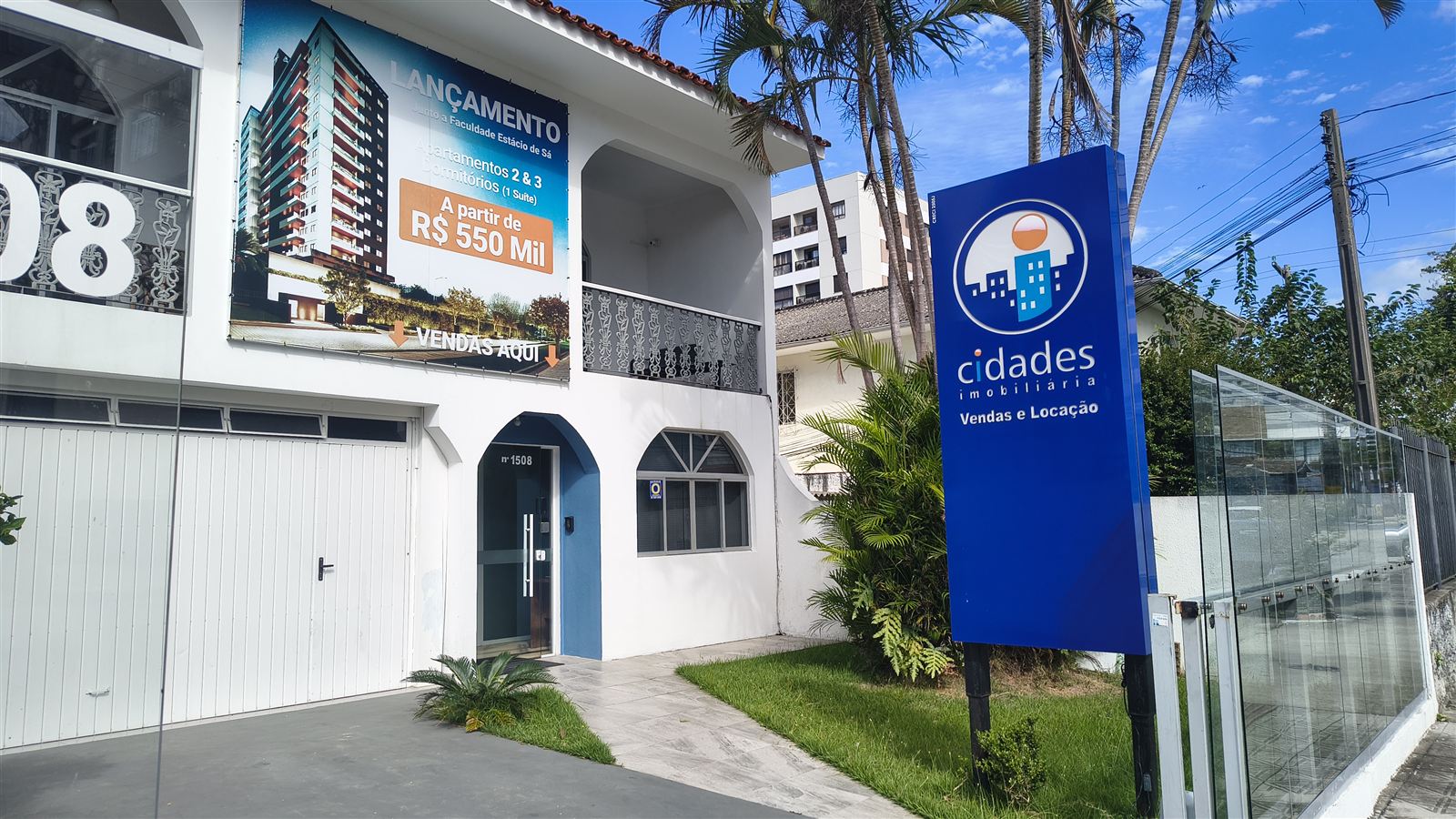 Fachada da Cidades Imobiliária na Grande Florianópolis